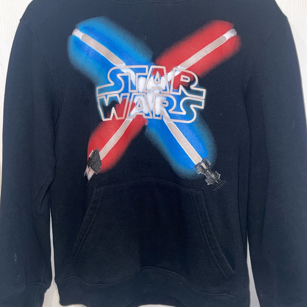 Star Wars Dualing Lightsabers Hooded Sweatshirt Sz Yth XL